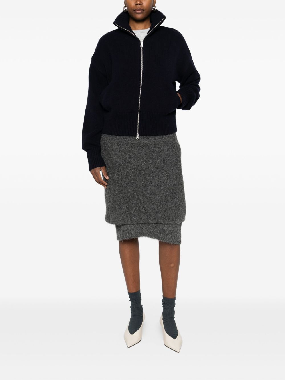 EXTREME CASHMERE XTRA FAB Mini Cashmere Zip-Up Cardigan