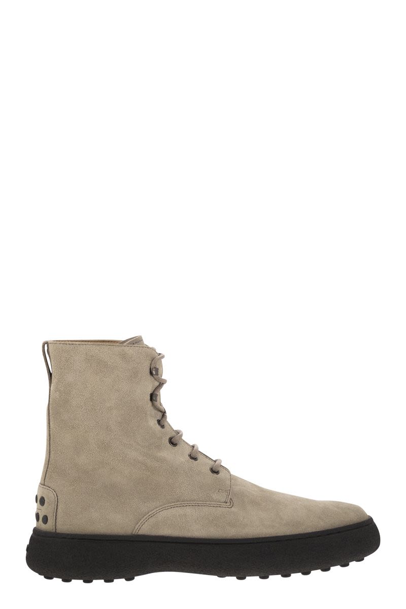 TOD'S Men's Suede Lace-Up Ankle Boot