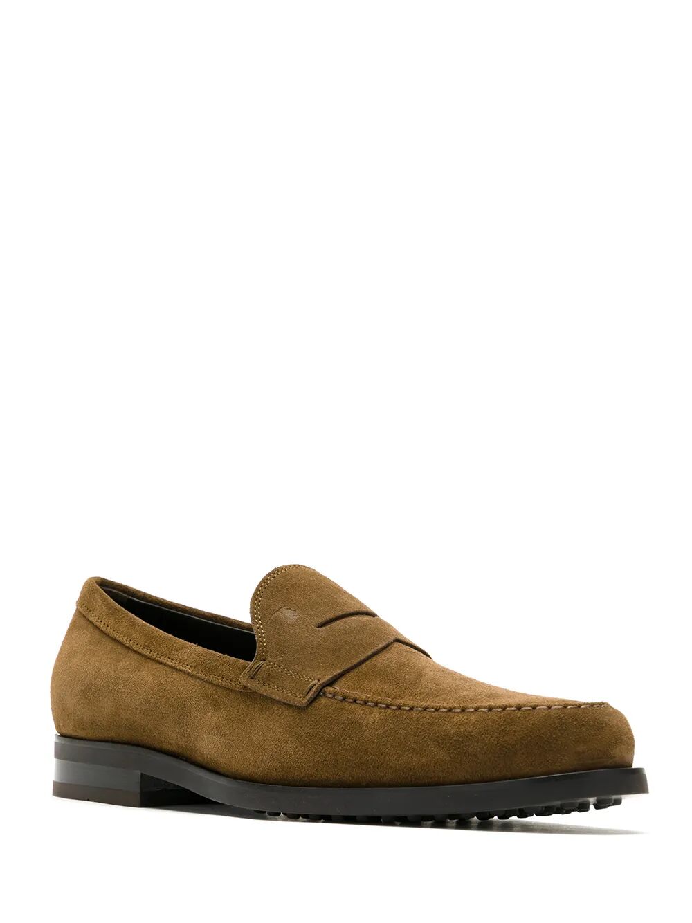 TOD'S Suede Penny Loafers with Pebbled Rubber Outsole