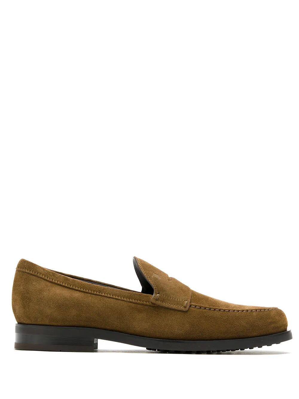 TOD'S Suede Penny Loafers with Pebbled Rubber Outsole