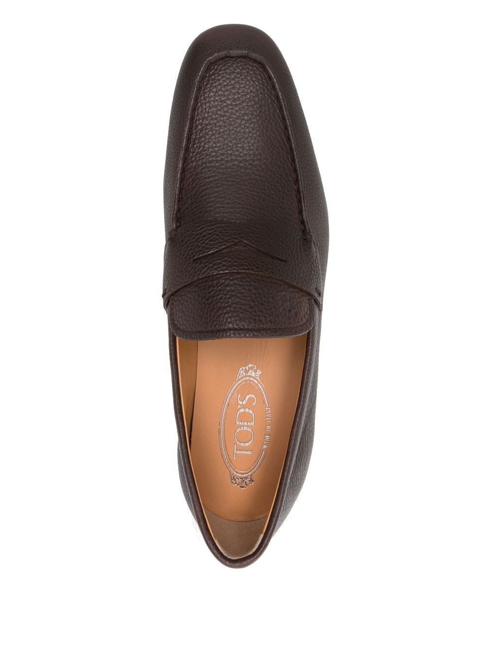 TOD'S Grained Leather Penny Loafers for Men