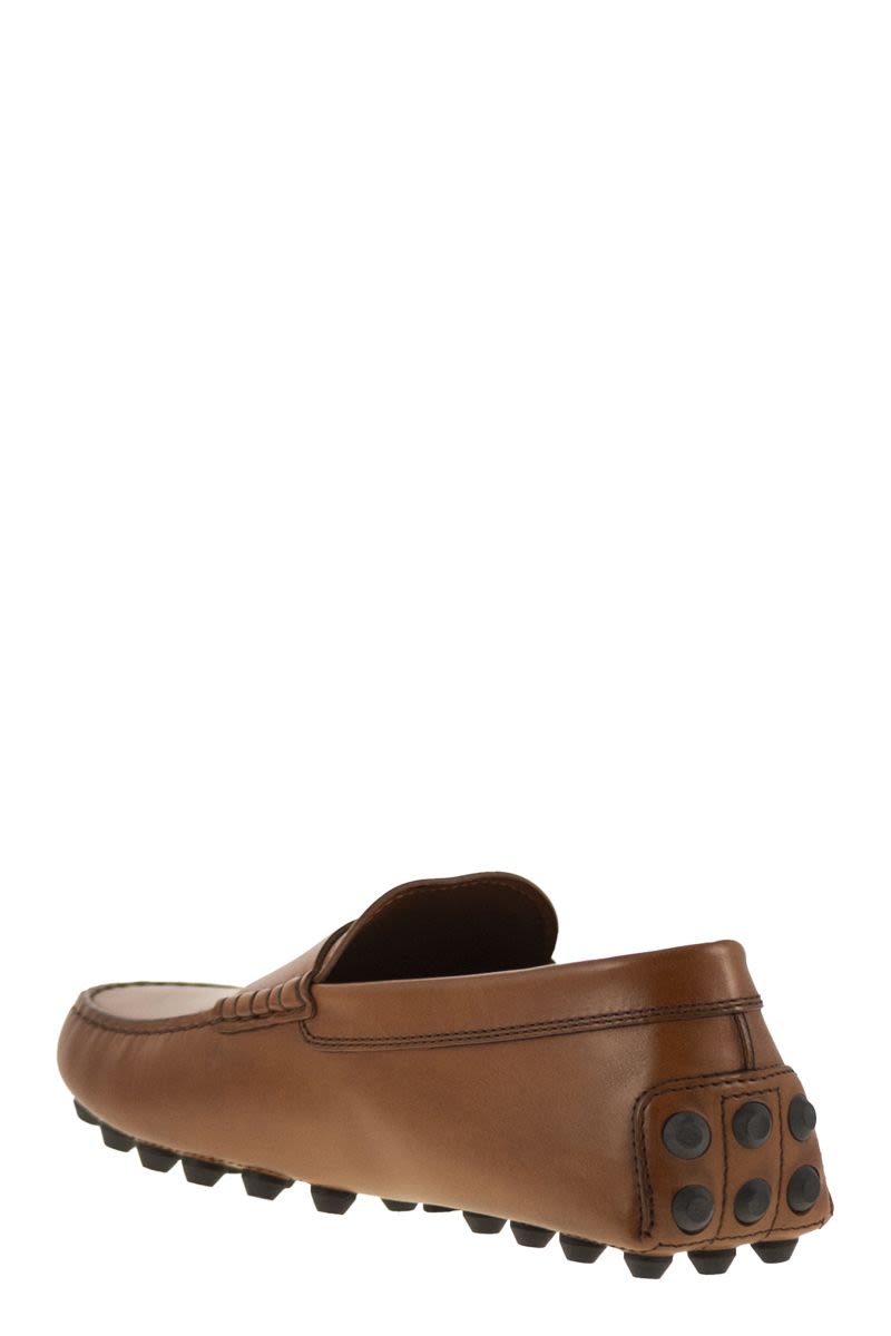 TOD'S Rubber Bubble Leather Moccasins - Men's