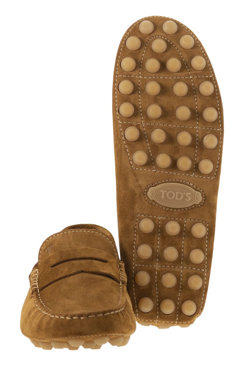 TOD'S Men's Suede Moccasin with Embossed Monogram - 2 cm Heel