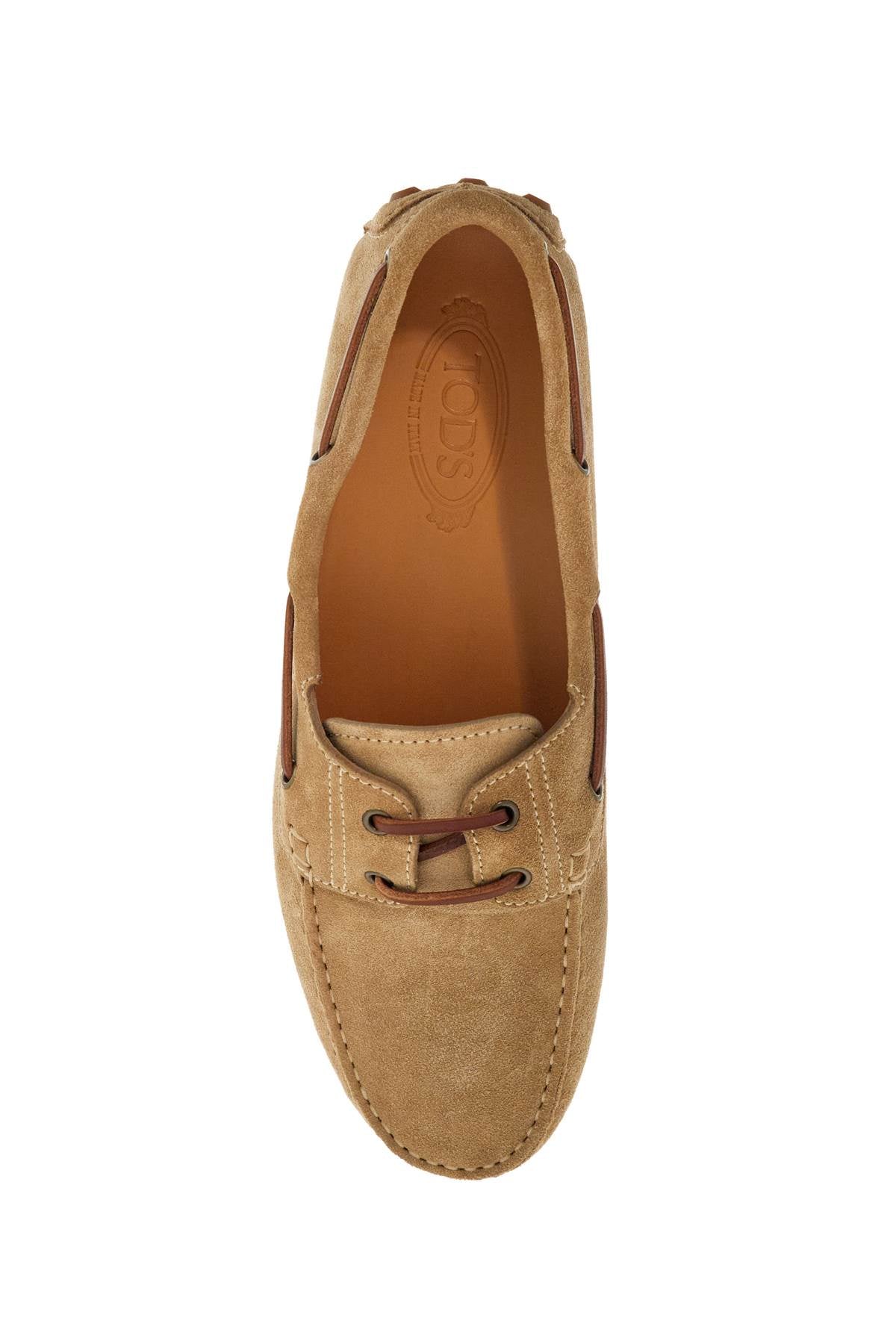 TOD'S Suede Rubber Bubble Boat Loafers