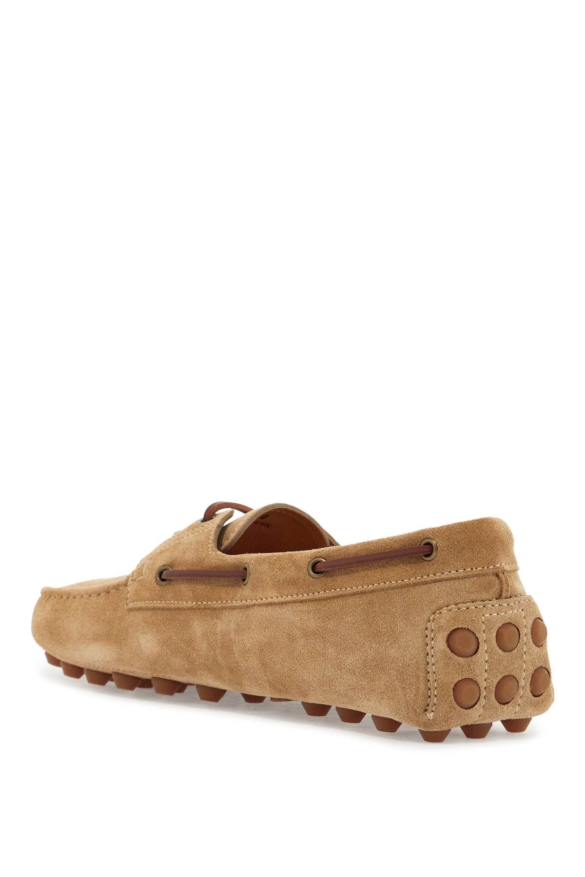 TOD'S Suede Rubber Bubble Boat Loafers