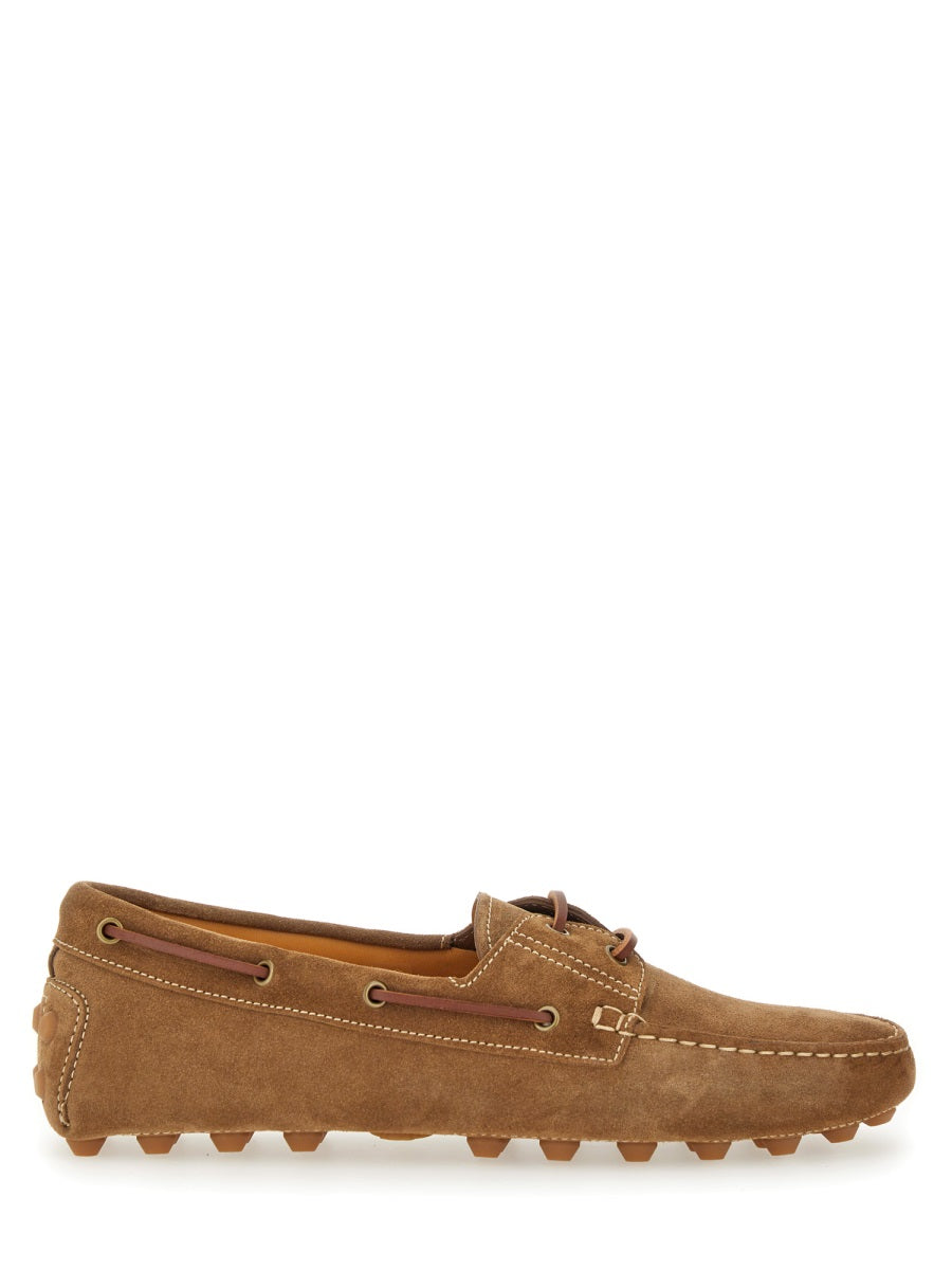TOD'S Men's Suede Leather Loafers with Rubber Sole