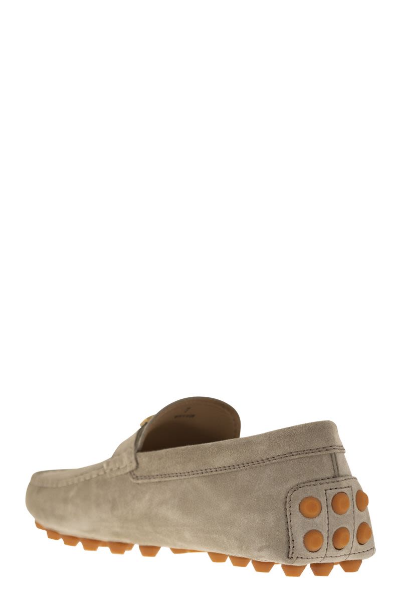 TOD'S Timeless Suede Leather Moccasin with Rubber Sole - 2.5 cm Height