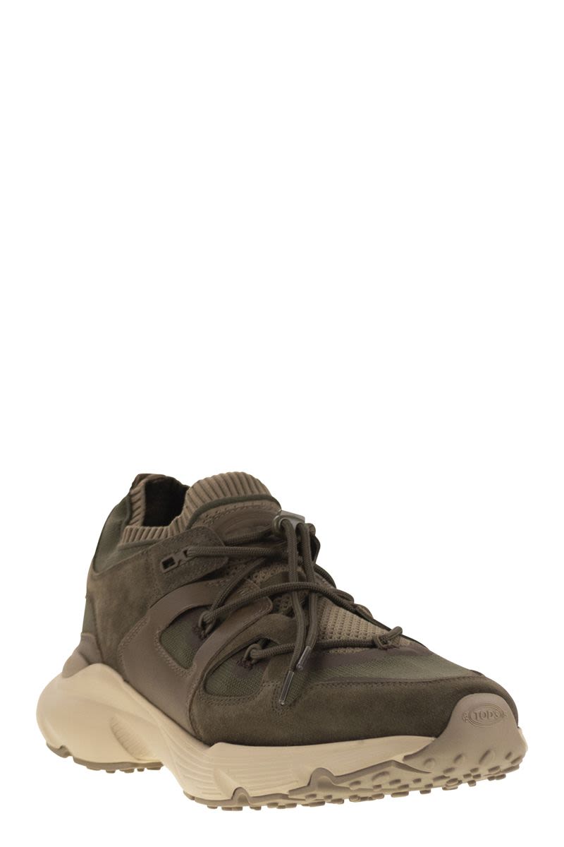 TOD'S Men's Suede and Technical Fabric Sneakers - 5.5 cm Sole Height