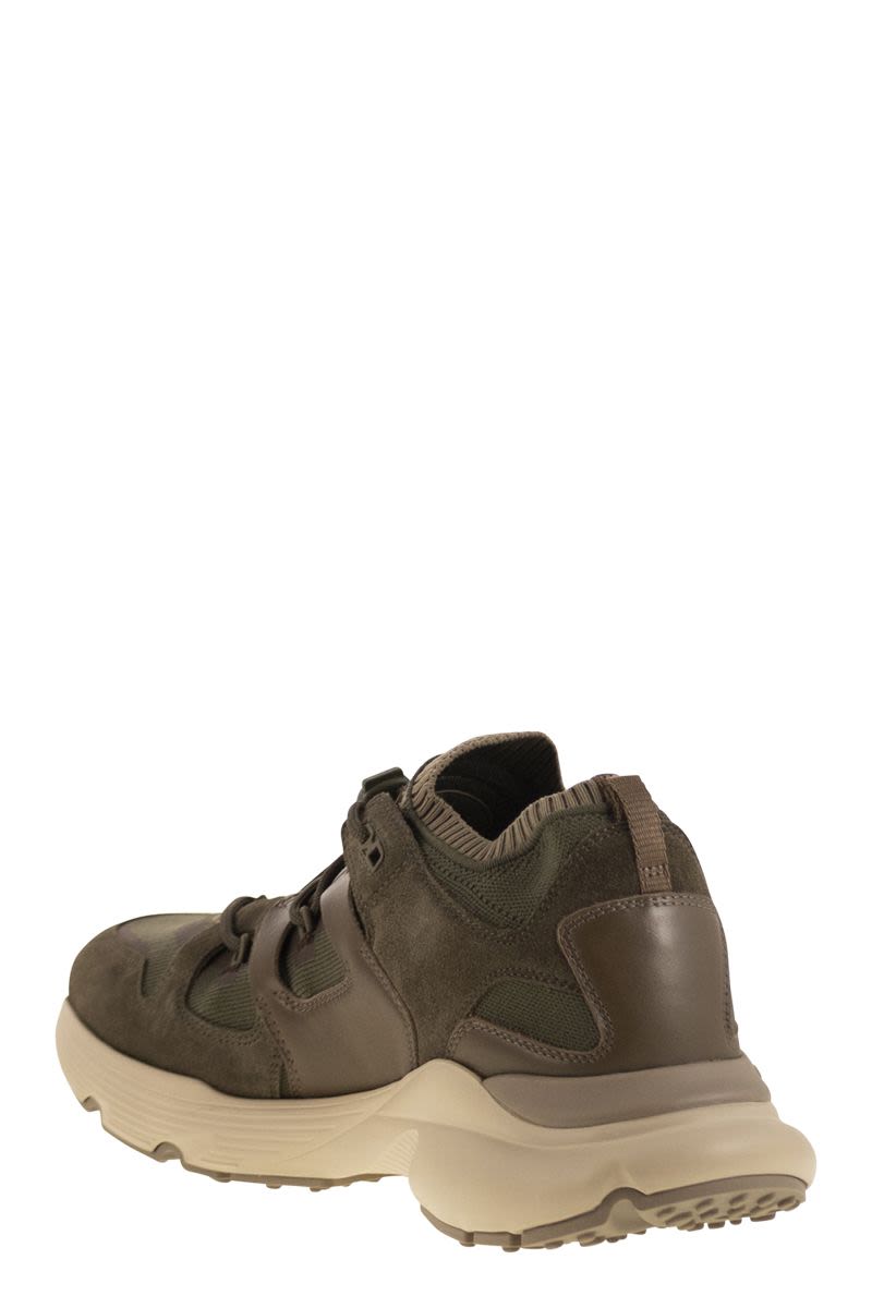 TOD'S Men's Suede and Technical Fabric Sneakers - 5.5 cm Sole Height