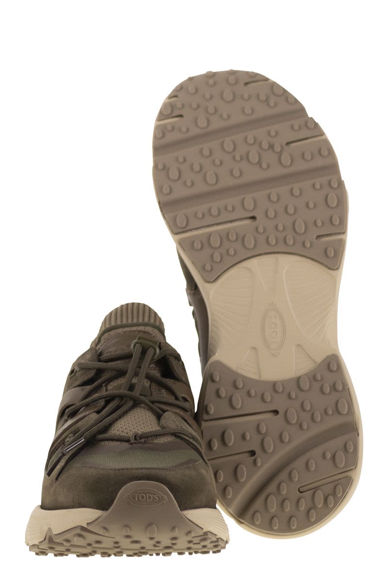TOD'S Men's Suede and Technical Fabric Sneakers - 5.5 cm Sole Height