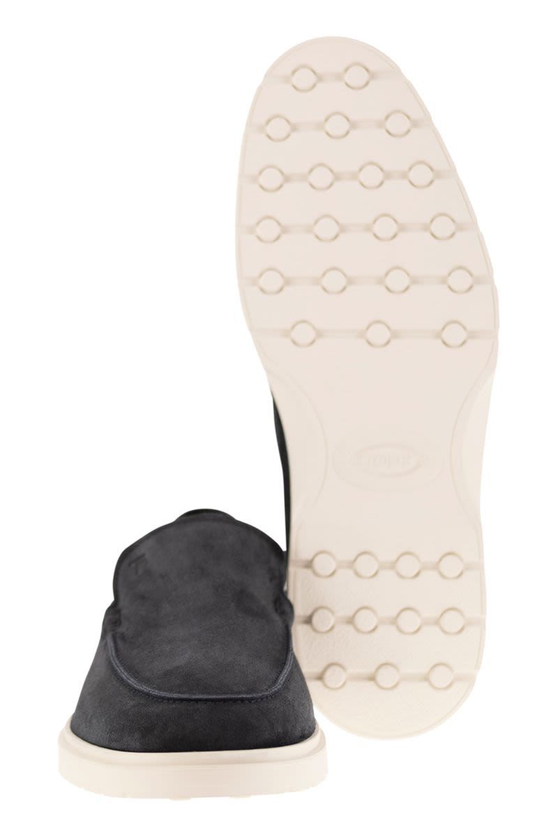 TOD'S Suede Almond Toe Loafers for Men