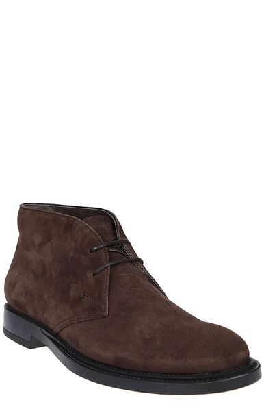 TOD'S Men's Timeless Supple Leather Desert Ankle Boots - 10 cm Height