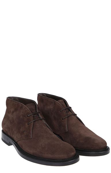 TOD'S Men's Timeless Supple Leather Desert Ankle Boots - 10 cm Height