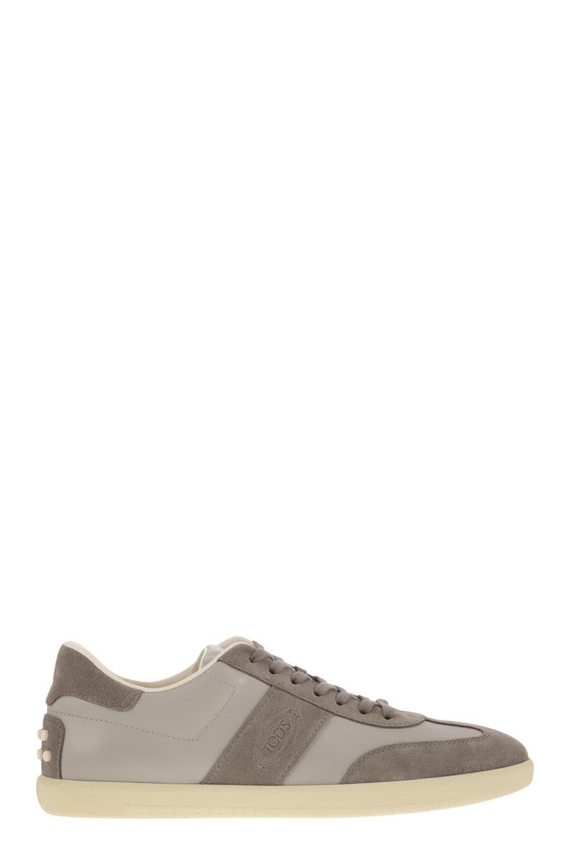 TOD'S Smooth Leather and Suede Tabs Sneakers