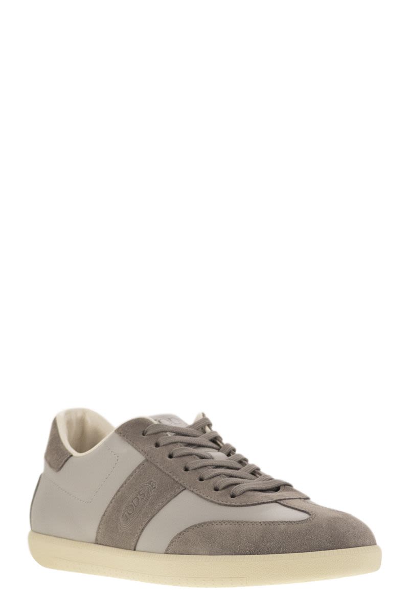 TOD'S Smooth Leather and Suede Tabs Sneakers