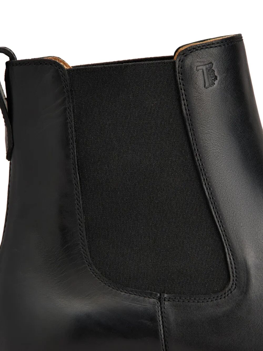 TOD'S Men's Leather Ankle Boots with Pull-Tab and Round Toe