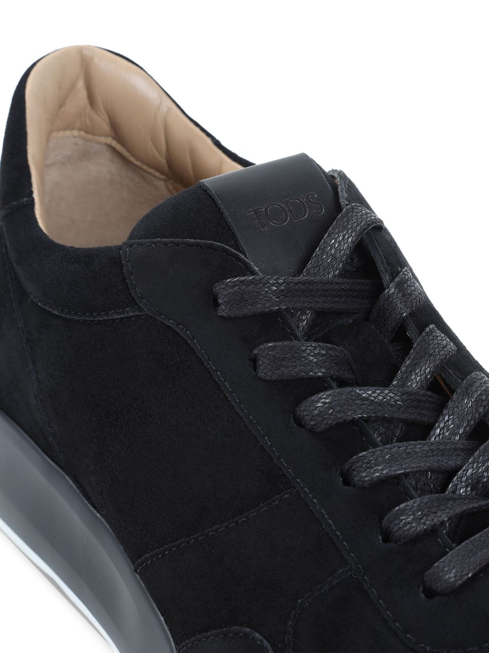 TOD'S Suede Leather Sneaker with Front Lace-Up Fastening