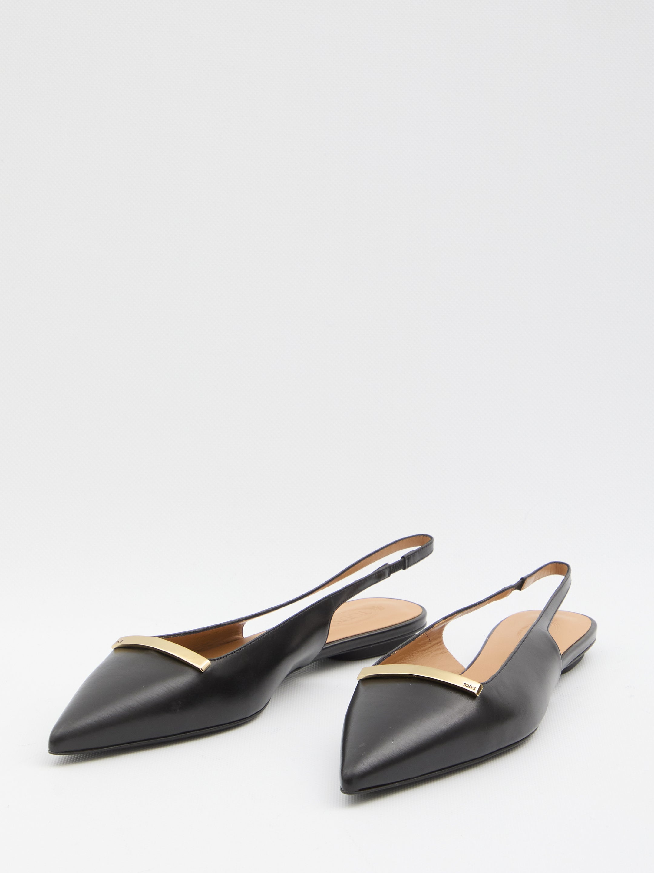 TOD'S Leather Slingback Ballerina Flats - 0.5 cm Heel