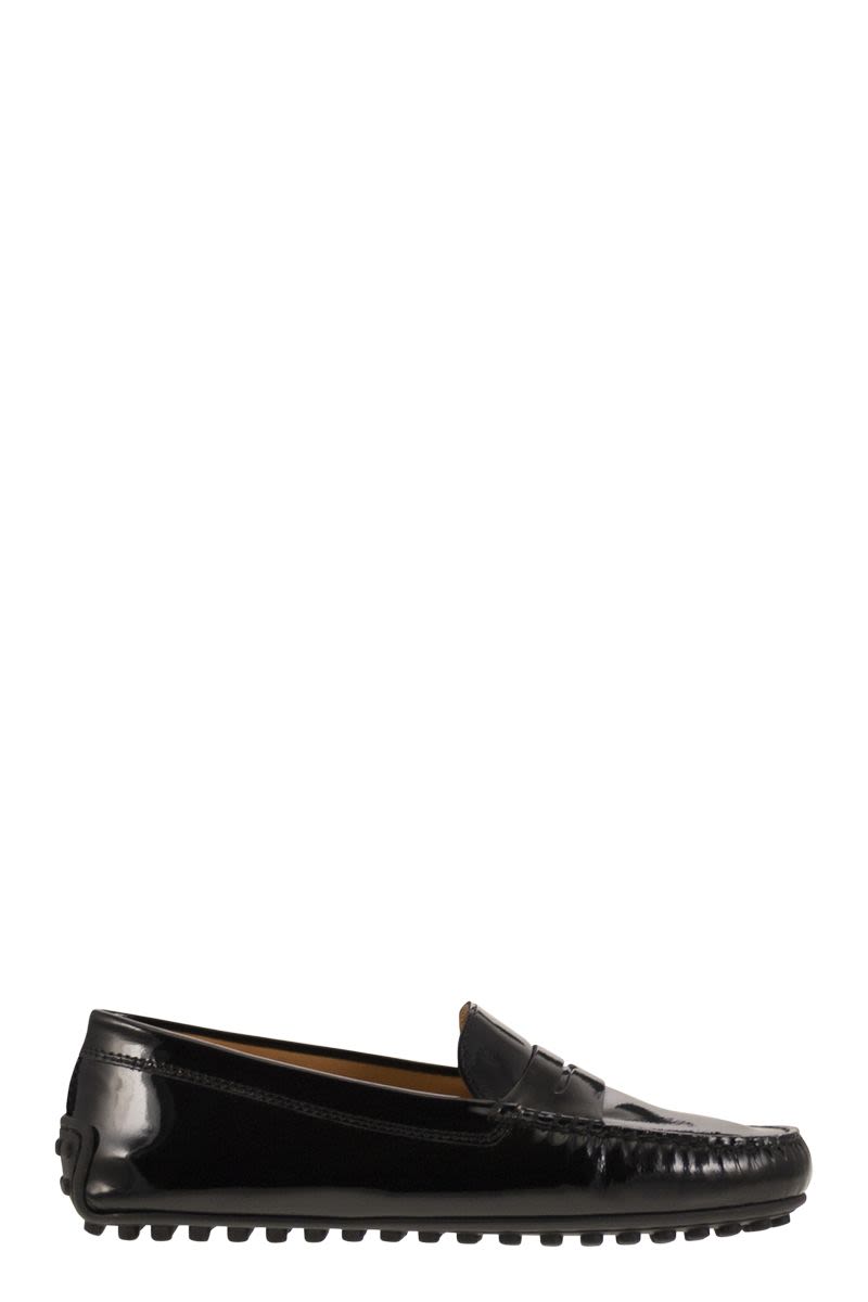 TOD'S Glossy Leather City Rubber Moccasin
