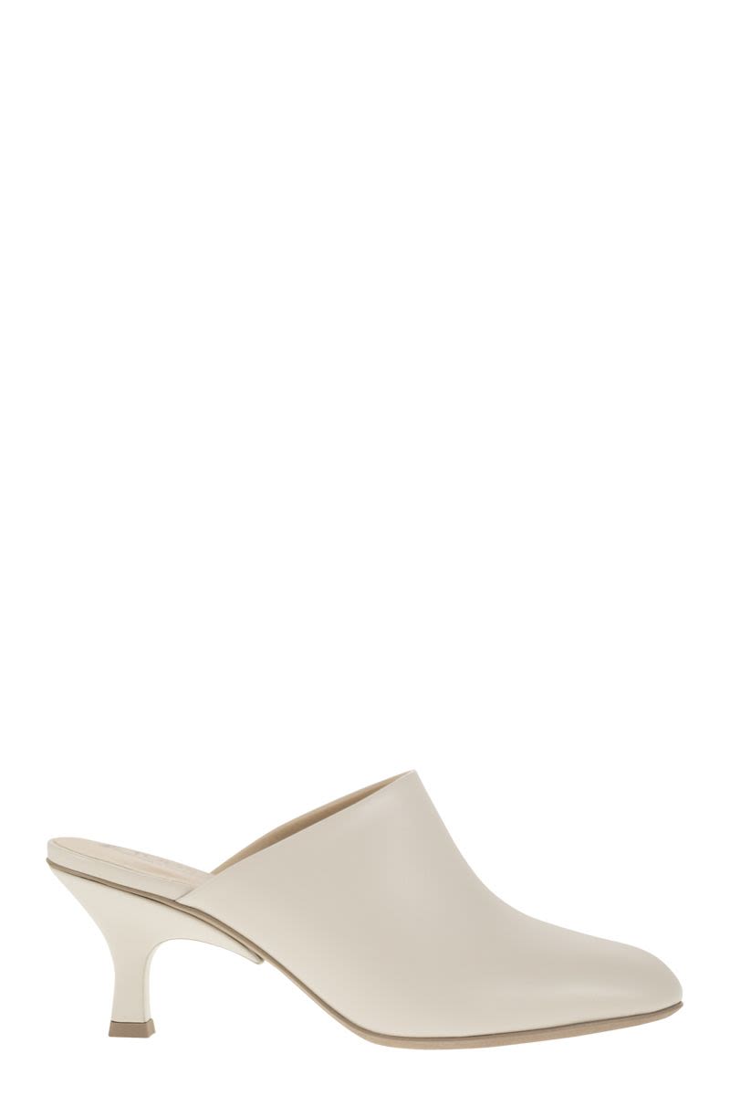 TOD'S Women's Leather Sabot with 7 cm Heel