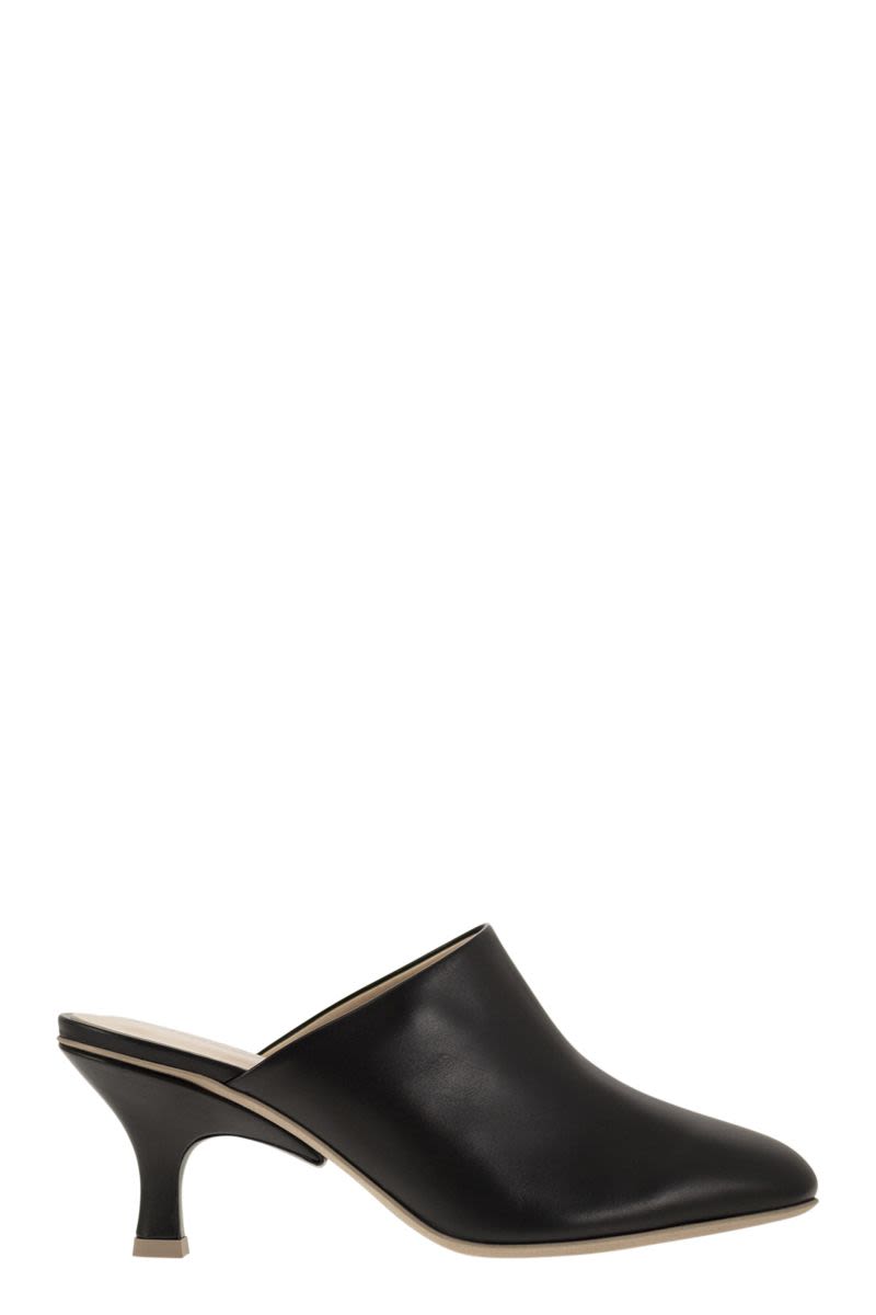 TOD'S Leather Sabot with Narrow Heel
