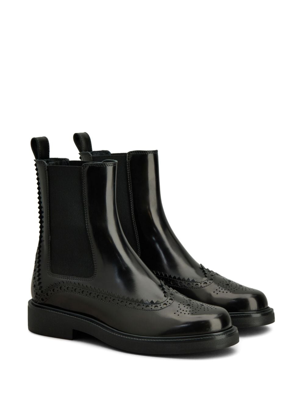 TOD'S Patent Leather Ankle Boots with Pull-Tab