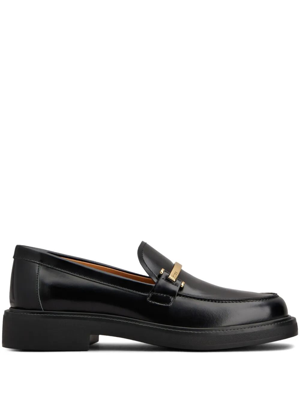 TOD'S Elegant Leather Loafers with Metal Bar