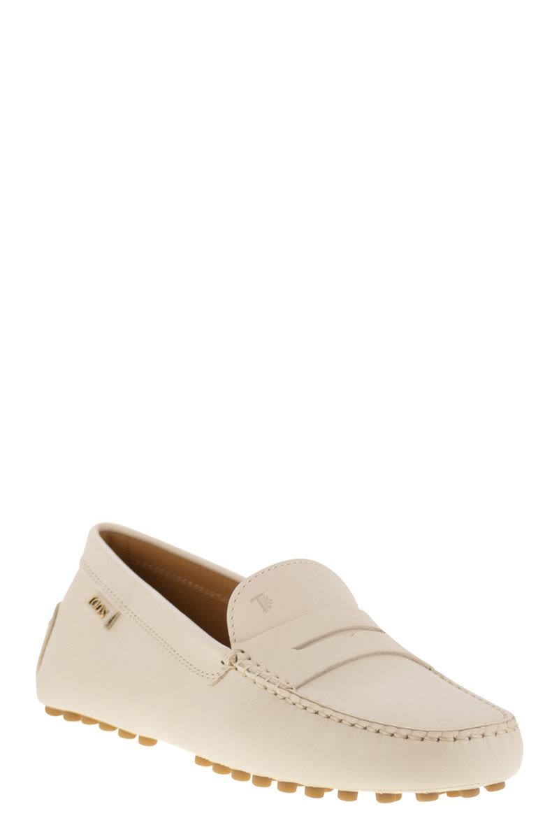 TOD'S Women's Leather Moccasin with Rubber Sole - Slip-On Design