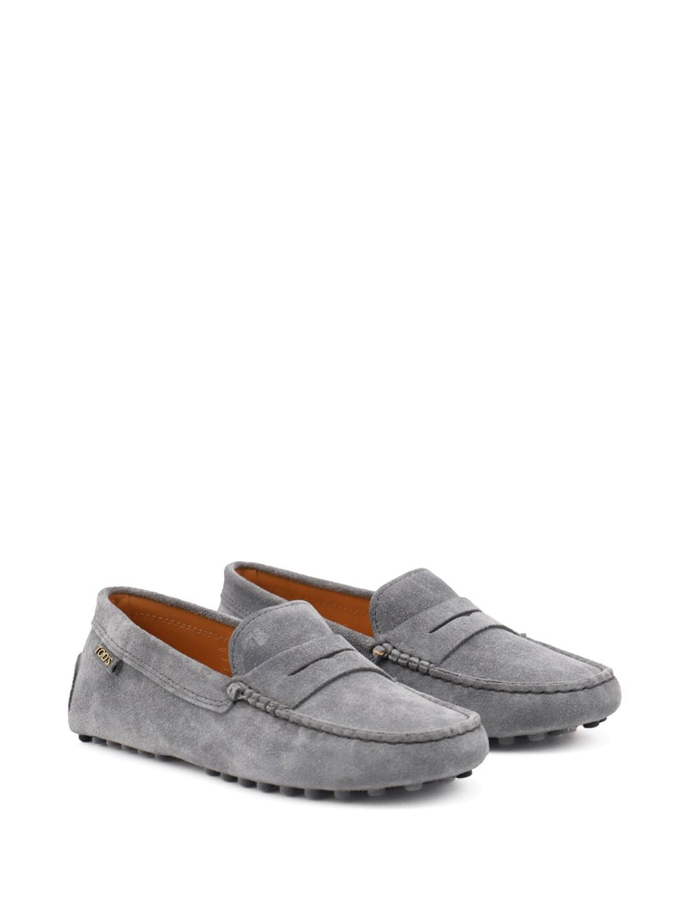 TOD'S Almond Toe Rubber Suede Leather Loafers for Women