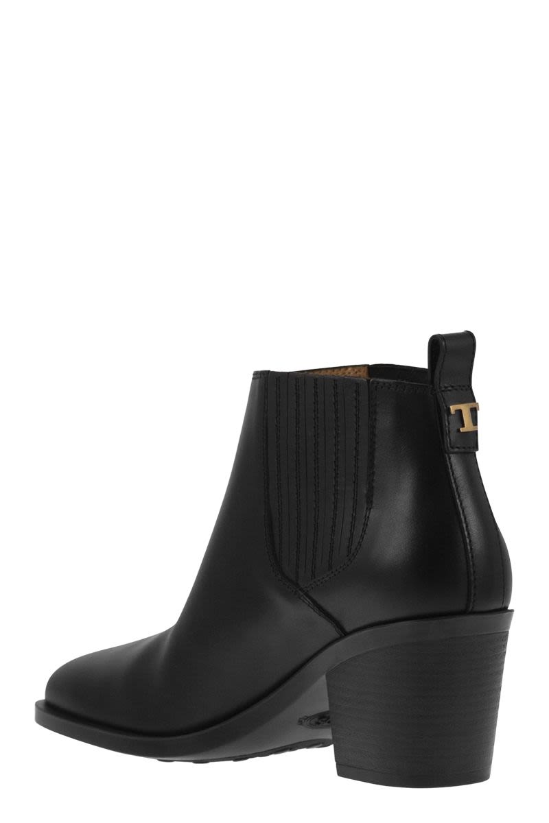 TOD'S Women's Leather Ankle Boot with 7 cm Heel