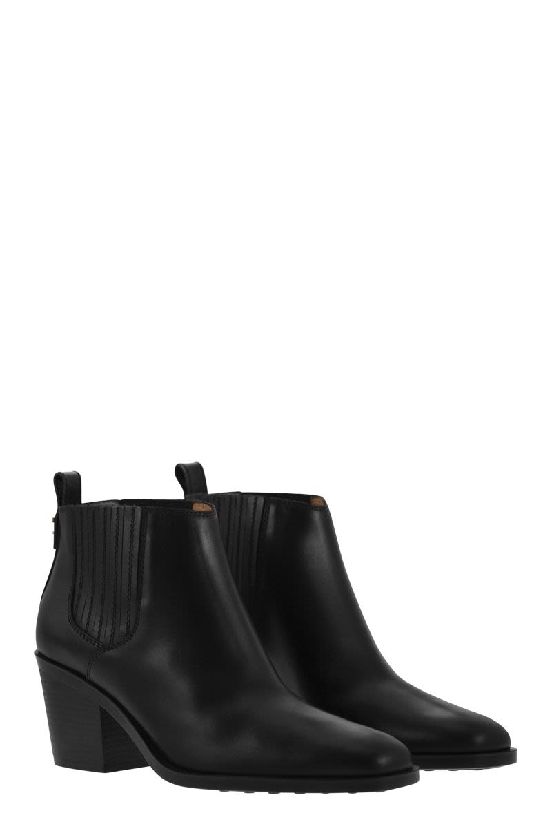 TOD'S Women's Leather Ankle Boot with 7 cm Heel
