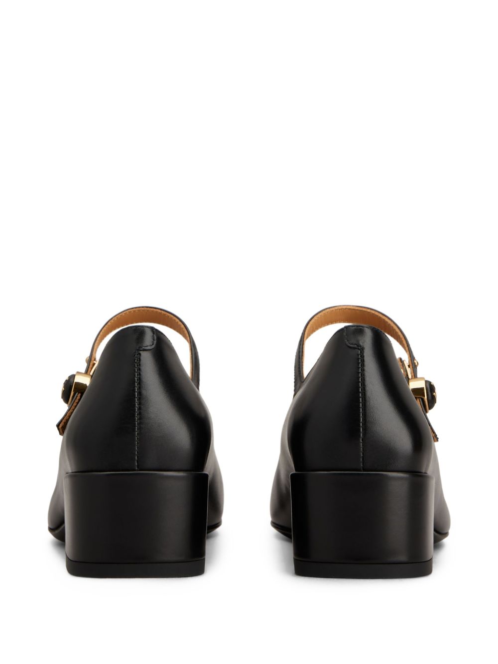 TOD'S Mary Jane Block Heel Leather Pumps