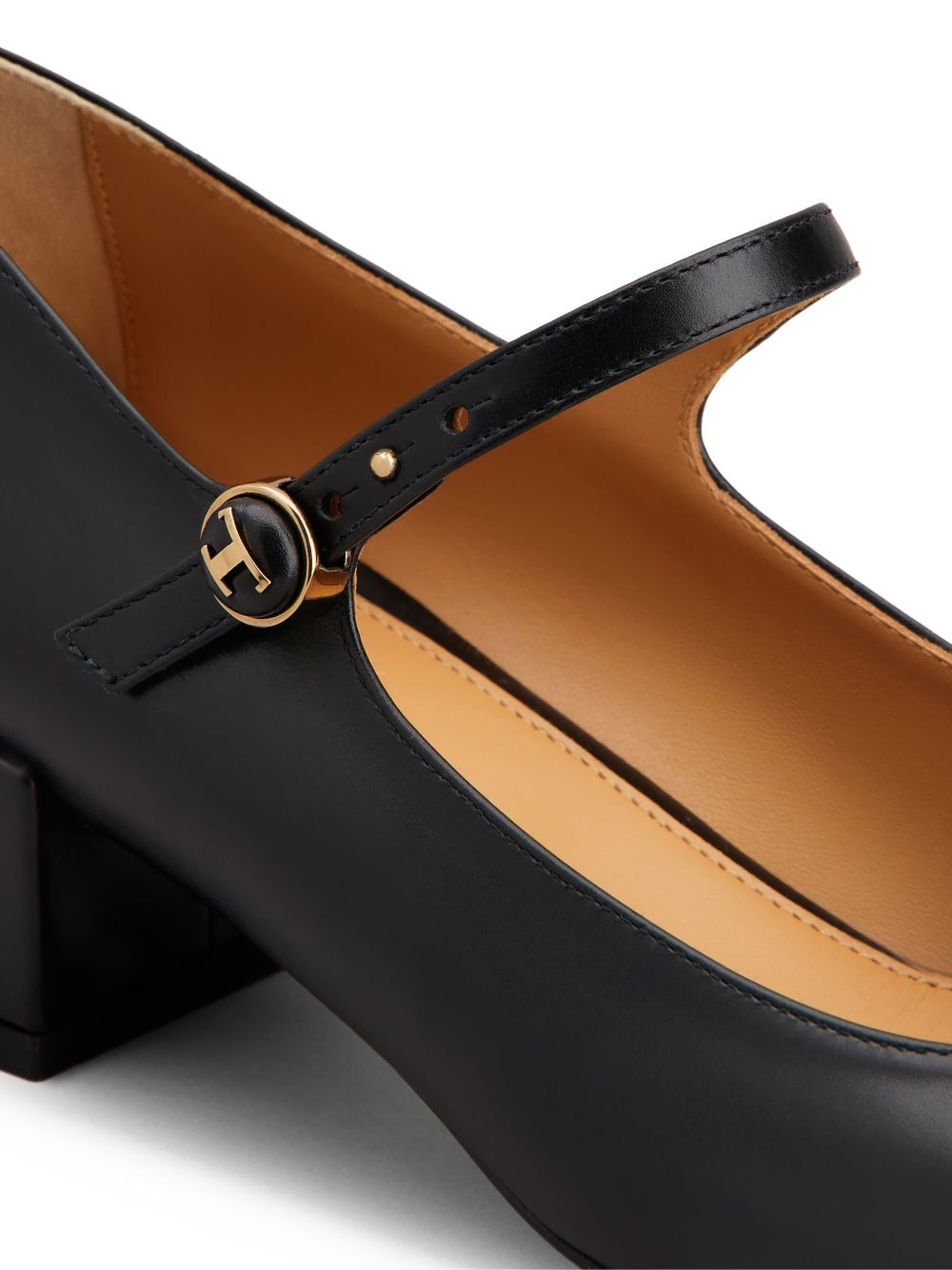 TOD'S Mary Jane Block Heel Leather Pumps