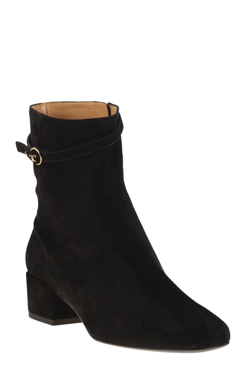TOD'S Women's Suede Ankle Boots with Ankle Strap