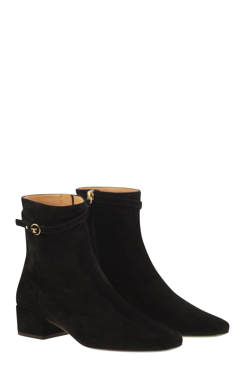 TOD'S Women's Suede Ankle Boots with Ankle Strap
