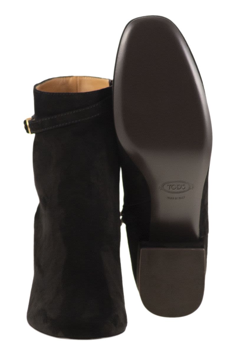 TOD'S Women's Suede Ankle Boots with Ankle Strap