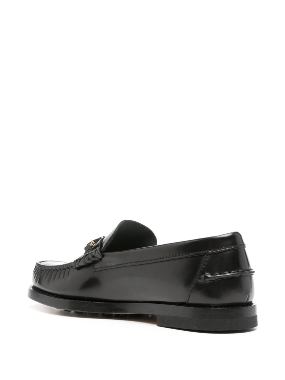 TOD'S Chic Brushed Leather Moccasins with Signature Metal Chain