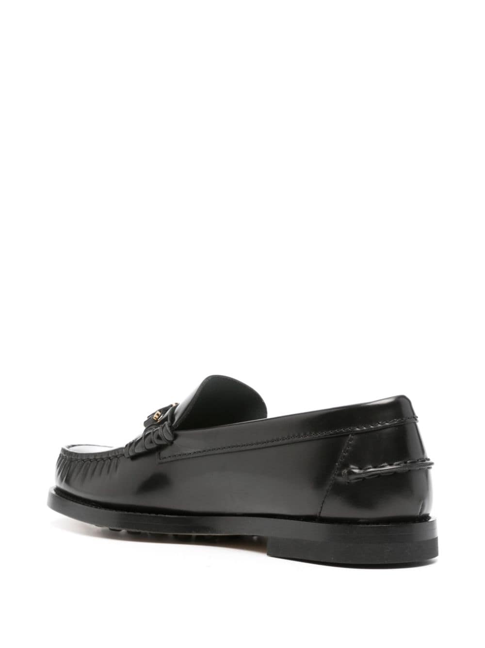 TOD'S Chic Brushed Leather Moccasins with Signature Metal Chain
