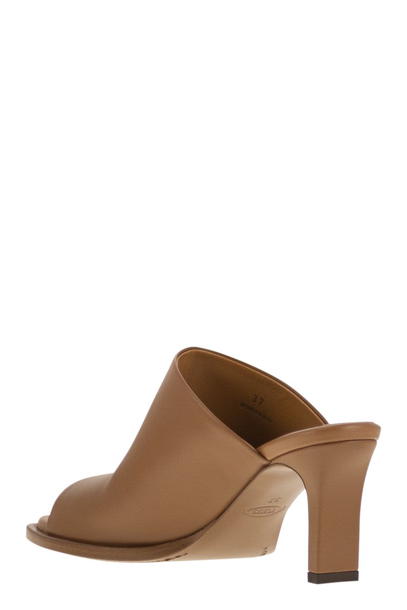 TOD'S Women's Open-Toe Leather Sandals with 7.5 cm Heel