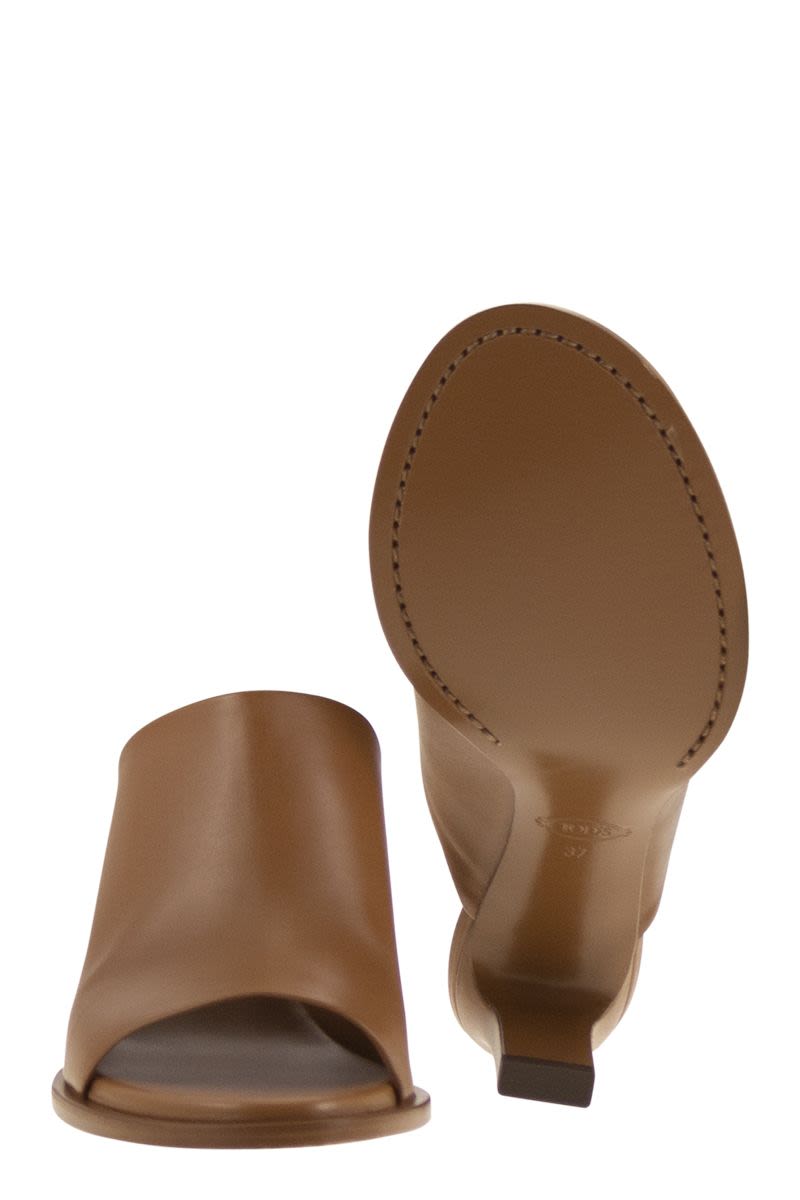 TOD'S Women's Open-Toe Leather Sandals with 7.5 cm Heel