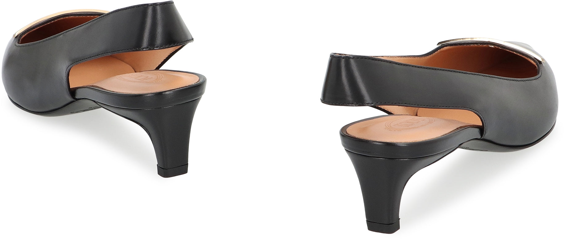 TOD'S Elegant Leather Slingback Pumps with Kitten Heels