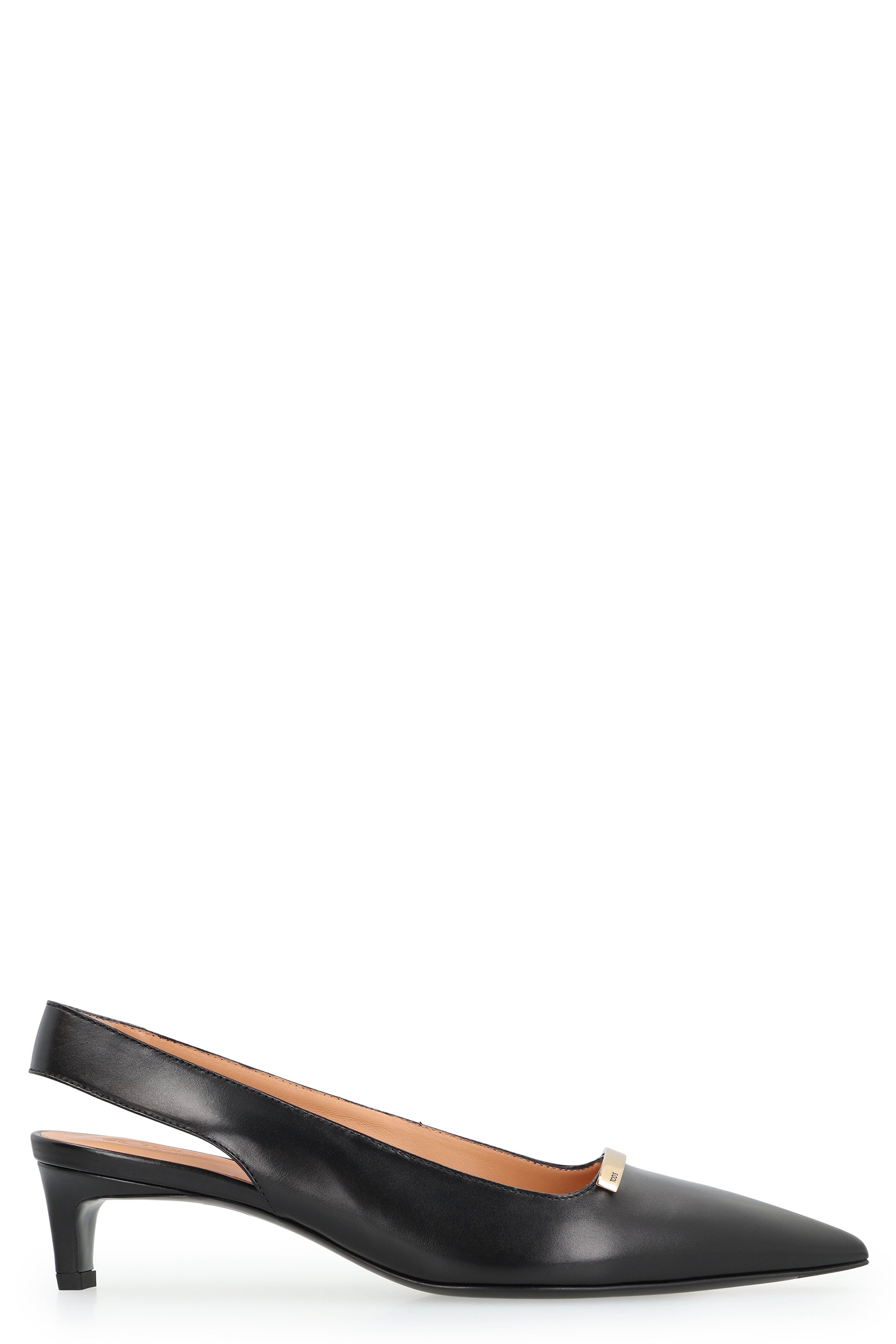 TOD'S Elegant Leather Slingback Pumps with Kitten Heels