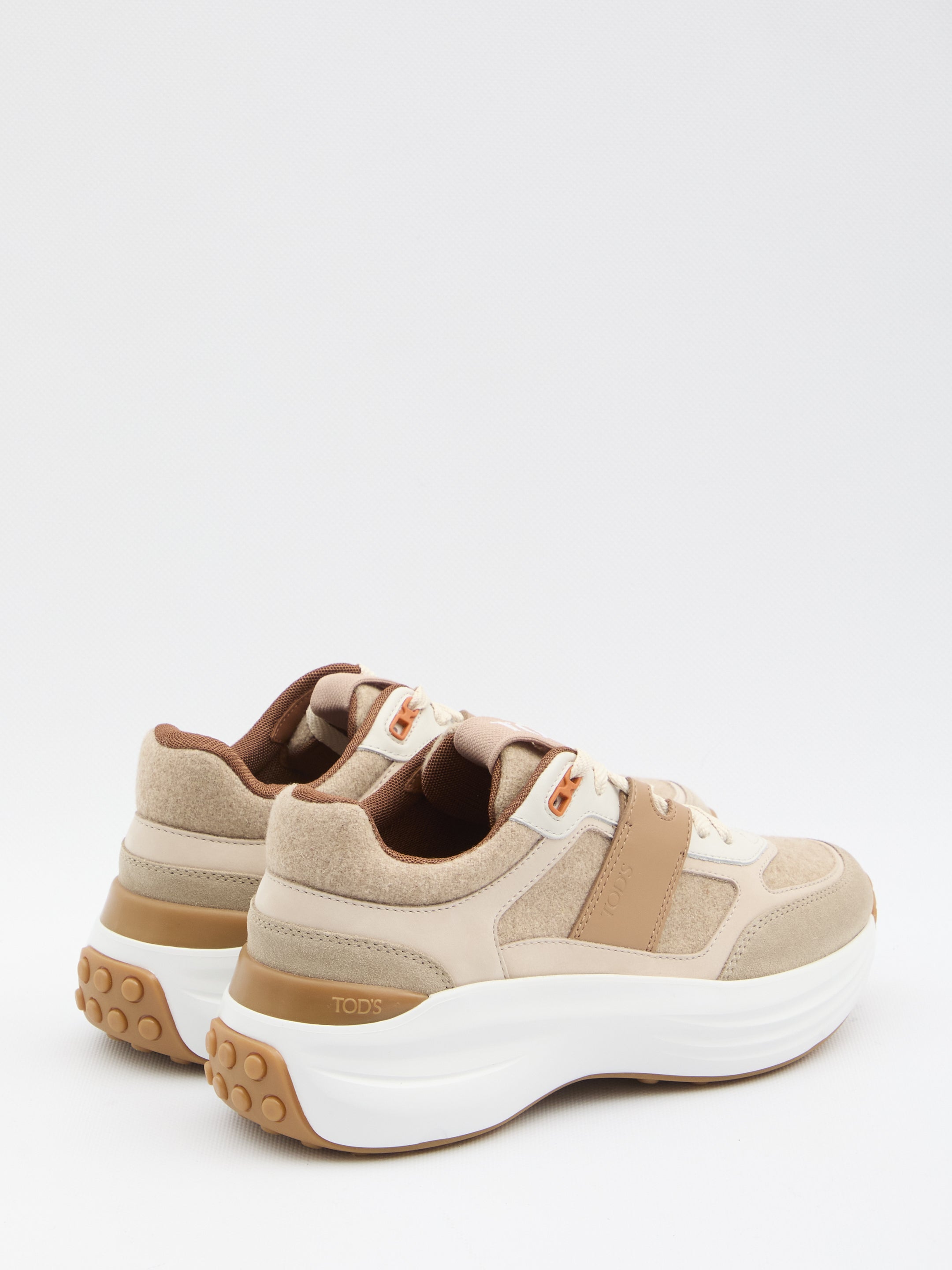 TOD'S Suede and Fabric Sneakers with Maxi Embroidery - Size ITA
