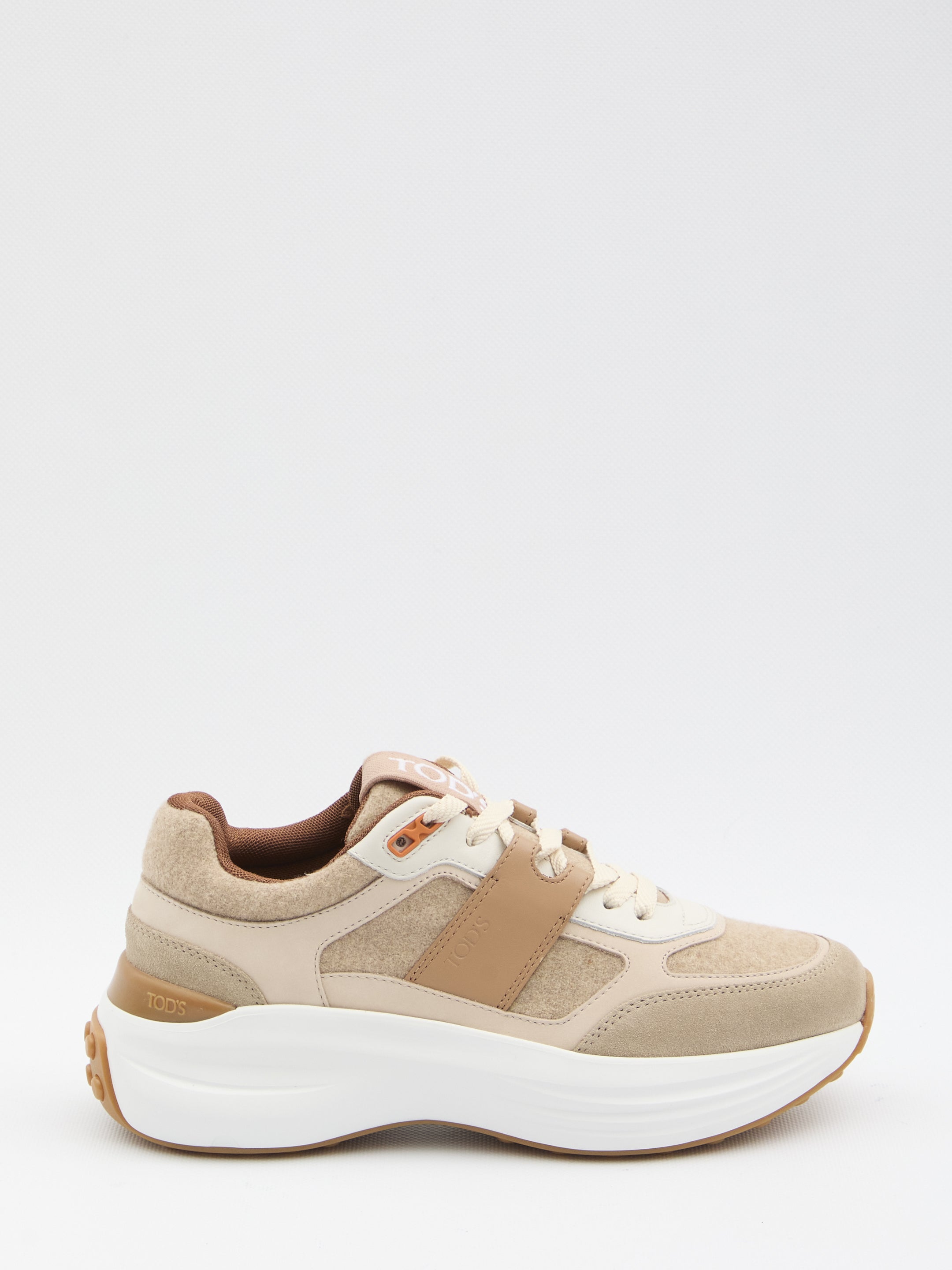 TOD'S Suede and Fabric Sneakers with Maxi Embroidery - Size ITA