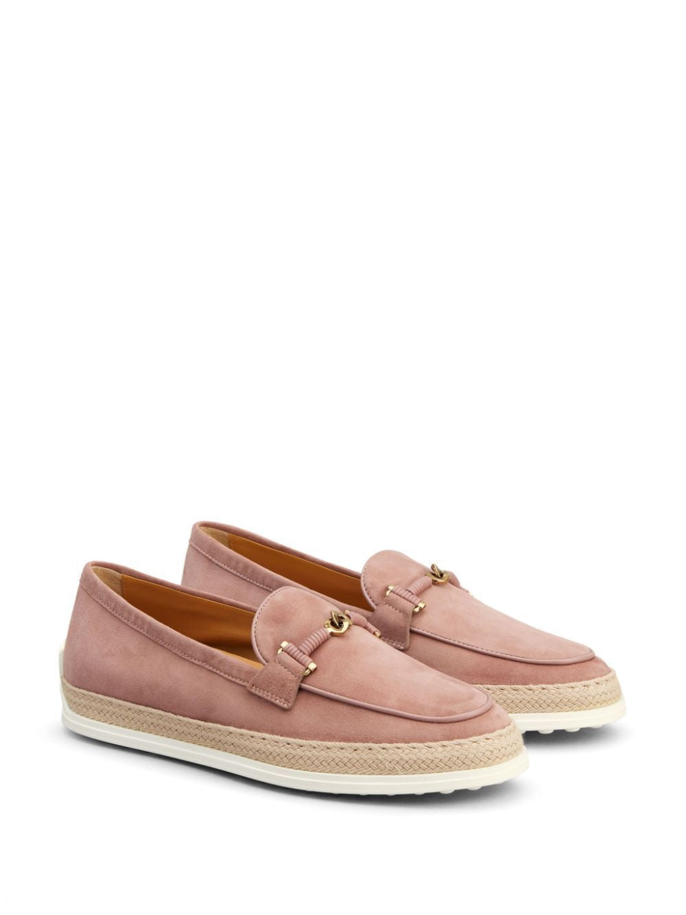 TOD'S Suede Slip-On Loafers with Double T Ring Accessory