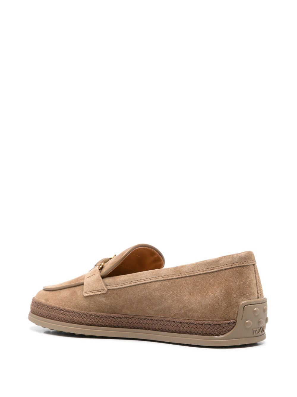 TOD'S Cord Weaving T Ring Suede Loafers