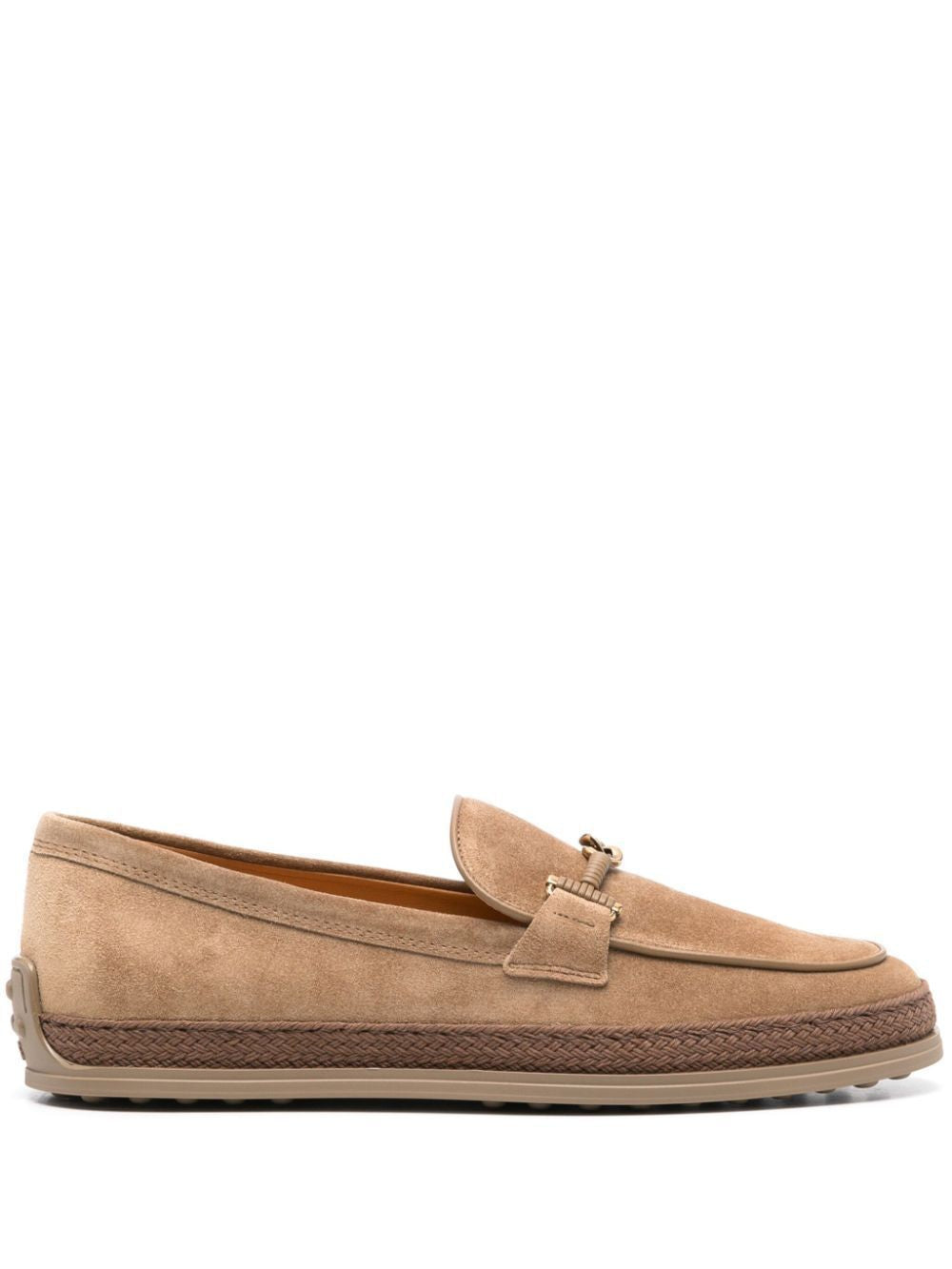 TOD'S Cord Weaving T Ring Suede Loafers