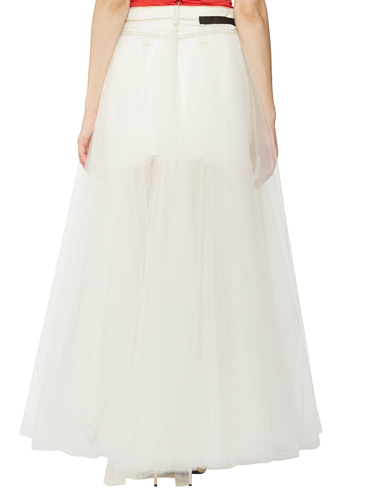 BEN TAVERNITI UNRAVEL Long Denim & Tulle Skirt (Size 25)