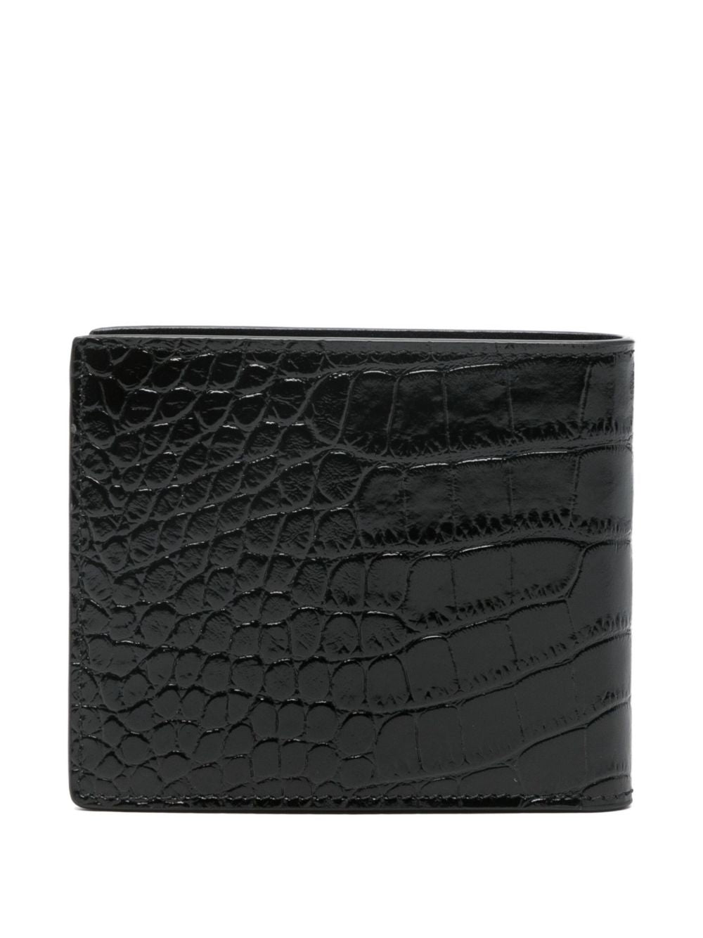 TOM FORD Mini Crocodile Print Leather Bi-Fold Wallet