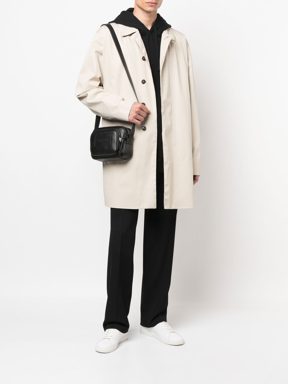 EMPORIO ARMANI Leather Camera Handbag with Adjustable Shoulder Strap